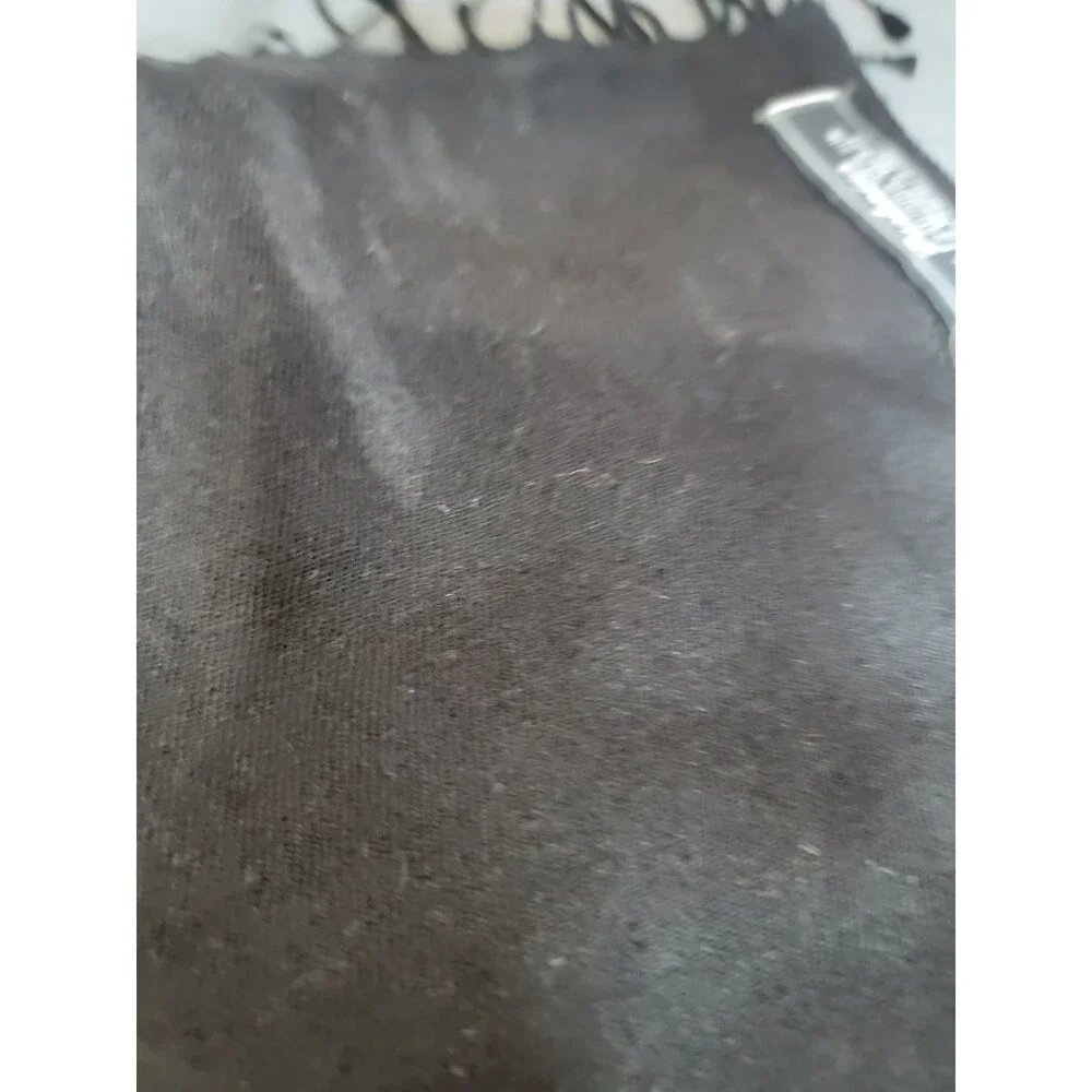 Pashmina Black Scarf Wrap 70% Pashmina 30% Silk Handmade Nepal Fringe 64